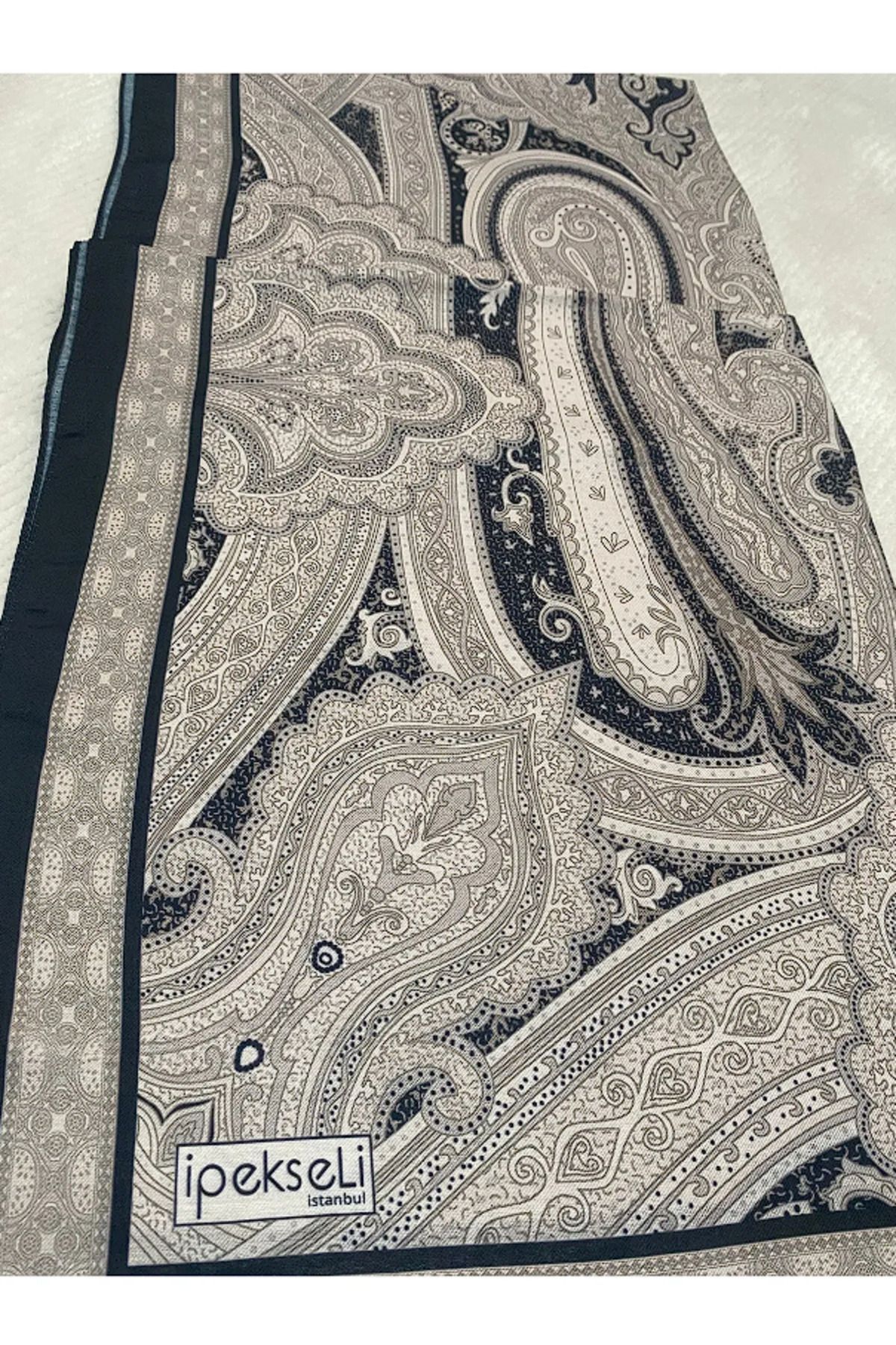 İpekseli Etro Desen Pamuk Şal Bej