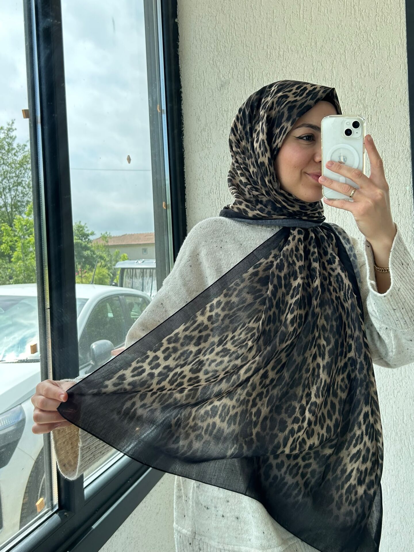 Silk Home Leopar Desen Soft Şal Sütlü Kahve