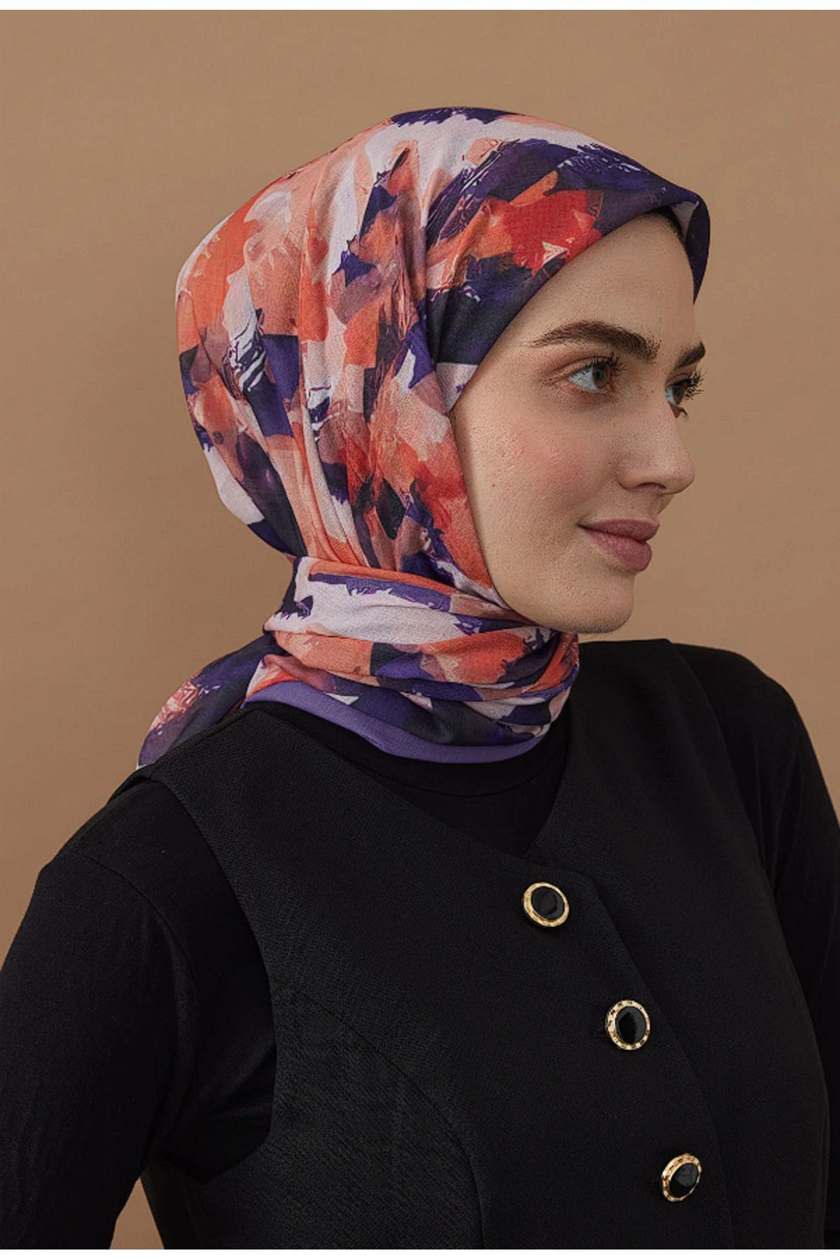 110 cm Sanatsal Desen Bambu Eşarp