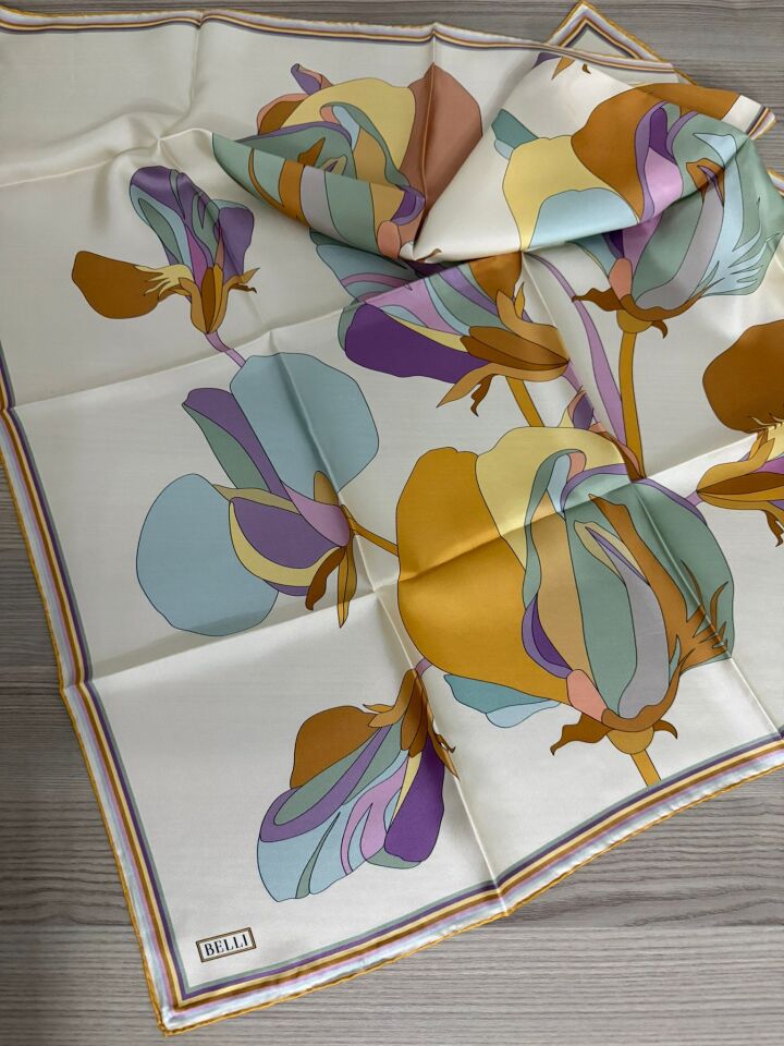 Belli 2026 Yaz Sezonu Tivil İpek Eşarp 4303-83