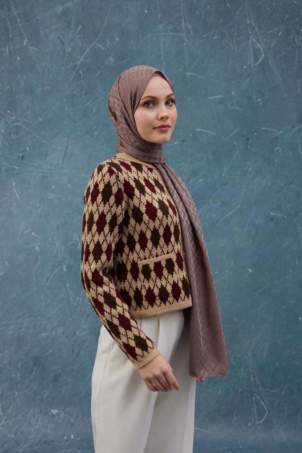 Fall Winter İpeksi Jakar Şal Coffee 9019-30
