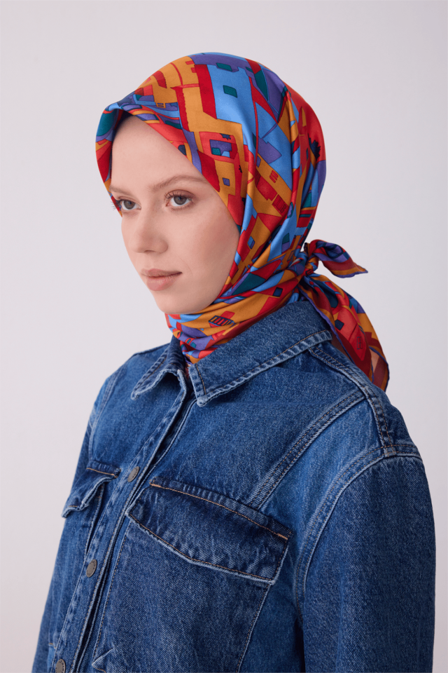 Belli 2026 Yaz Sezonu Tivil İpek Eşarp 4307-55