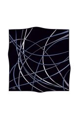 %100 Twill İpek Çizgili Desenli Siyah - İndigo Renkli 90x90 Eşarp Dikim Şekli : El Dikişi