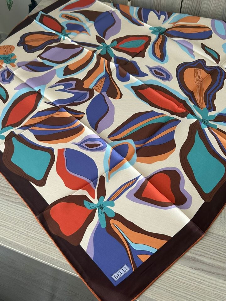 Belli 2026 Yaz Sezonu Tivil İpek Eşarp 4318-05