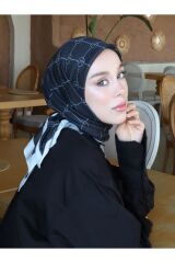 Baklava Desen Pamuk Eşarp Siyah