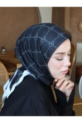 Baklava Desen Pamuk Eşarp Siyah