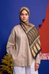 Marrakech Koleksiyon Soft Şal Kahverengi Siyah 3049-03