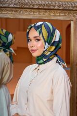 Marrakech Koleksiyon Soft Eşarp Patlıcan Mor Yeşil 1201-05