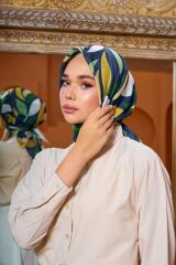 Marrakech Koleksiyon Soft Eşarp Patlıcan Mor Yeşil 1201-05