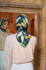 Marrakech Koleksiyon Soft Eşarp Patlıcan Mor Yeşil 1201-05
