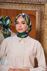 Marrakech Koleksiyon Soft Eşarp Patlıcan Mor Yeşil 1201-05