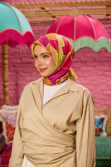 Marrakech Koleksiyon Soft Eşarp Hardal Pembe 1198-08