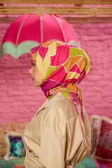Marrakech Koleksiyon Soft Eşarp Hardal Pembe 1198-08