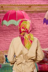 Marrakech Koleksiyon Soft Eşarp Hardal Pembe 1198-08