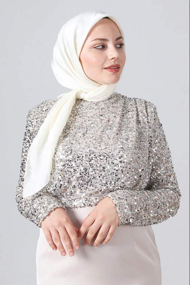 Harem Scarf Como Saten Eşarp V-79