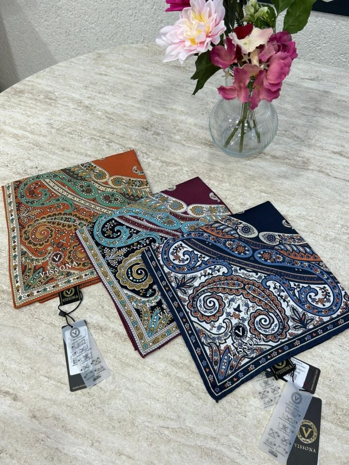 Vissona Twill İpek Eşarp Kiremit