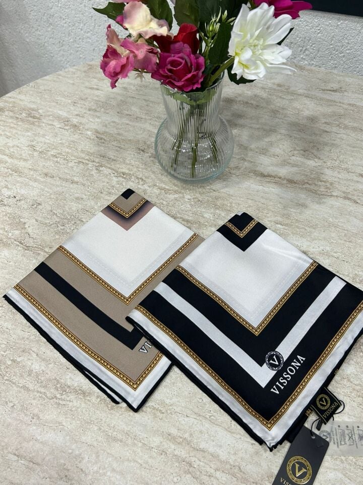 Vissona Twill İpek Eşarp Siyah