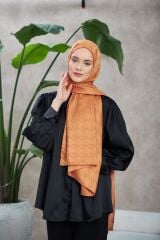 Neo Kazayağı Desen Ipeksi Jakar Şal Taba 9010-08