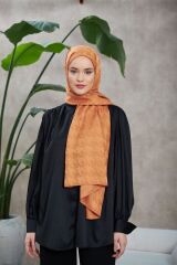 Neo Kazayağı Desen Ipeksi Jakar Şal Taba 9010-08