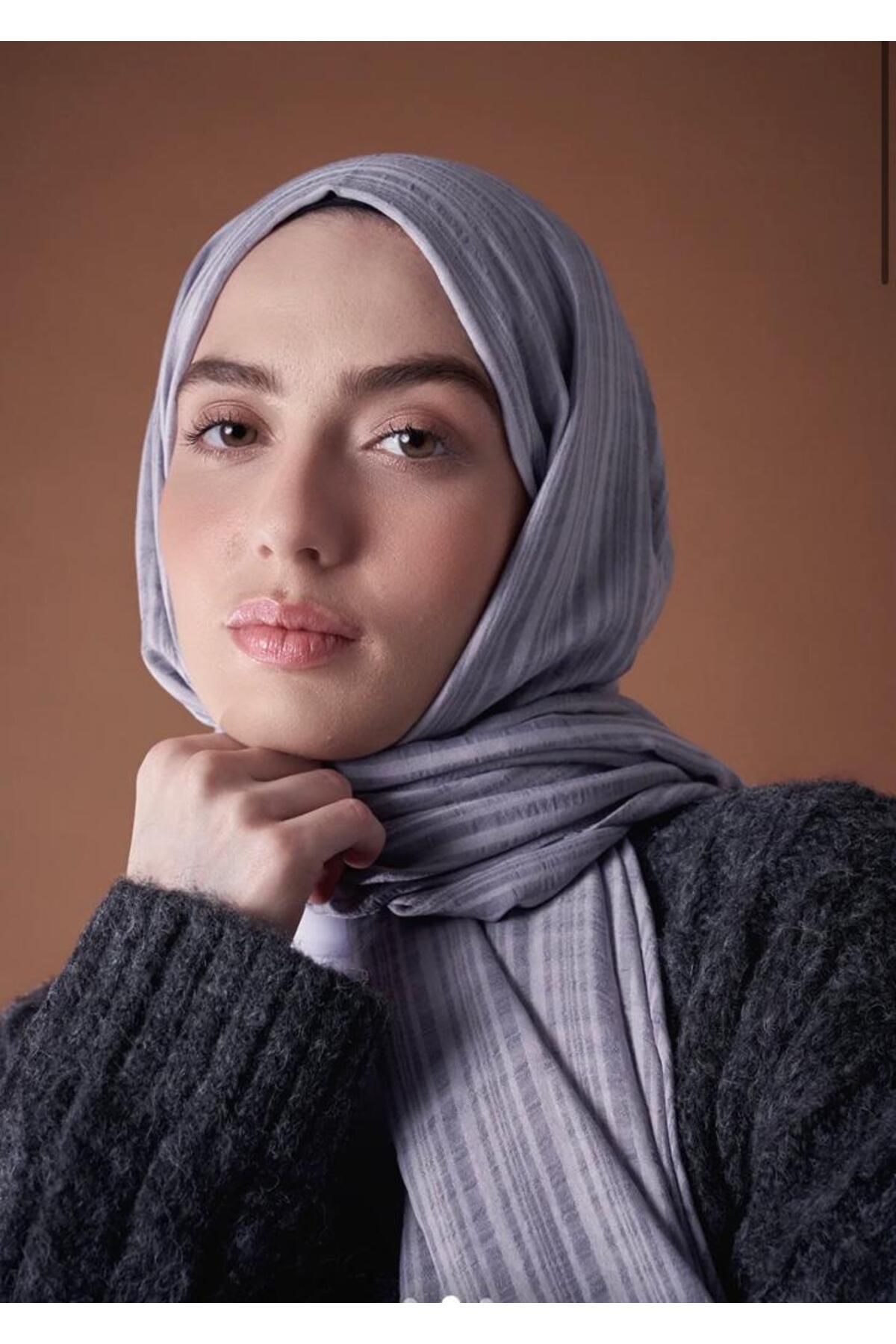 Misto Pamuk Gri Buz Renk Şal,