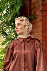 Garden Soft Eşarp Bej Beyaz 1149-06