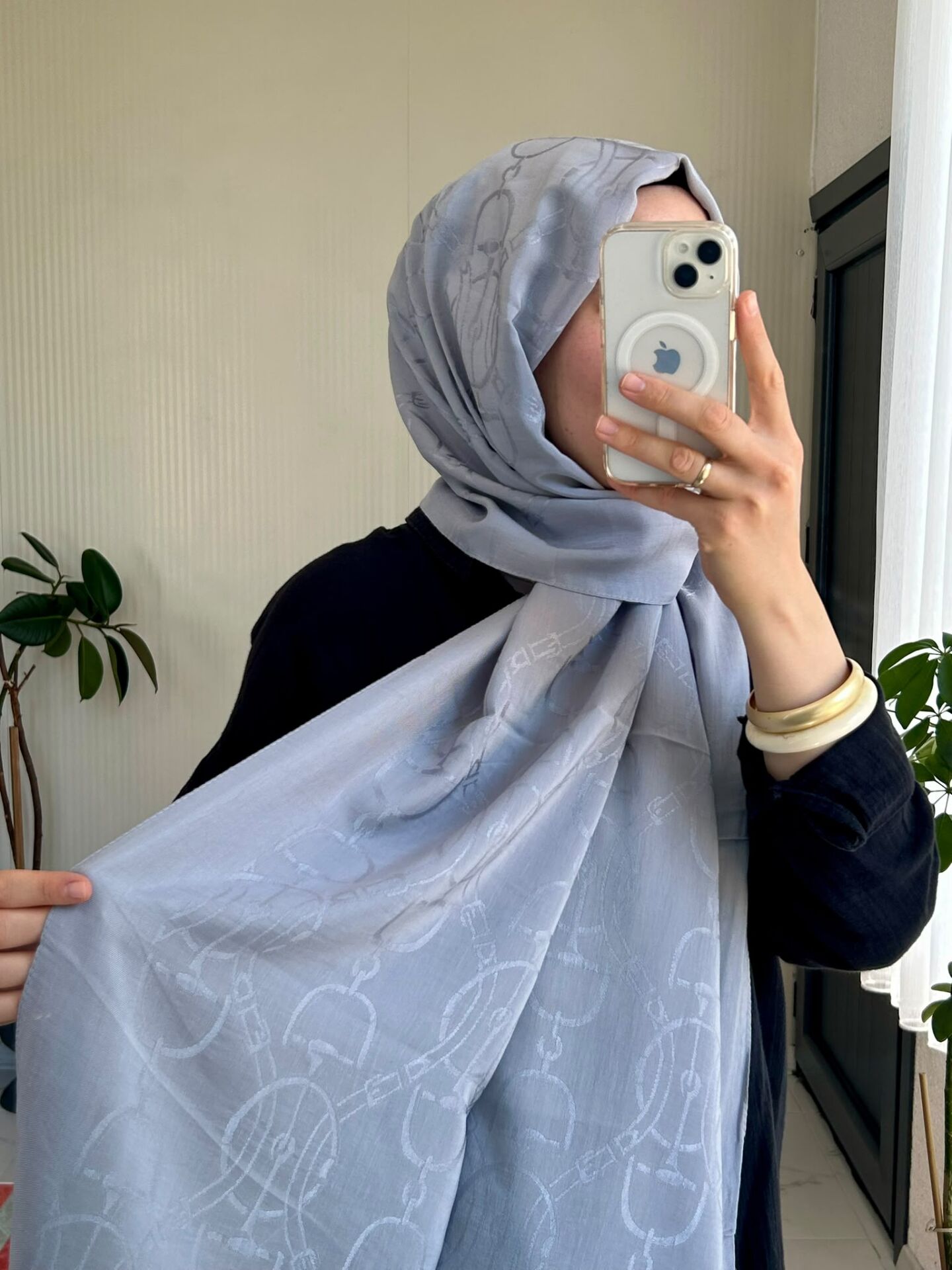 Noura Scarf Diamond Maria Şal Gümüş
