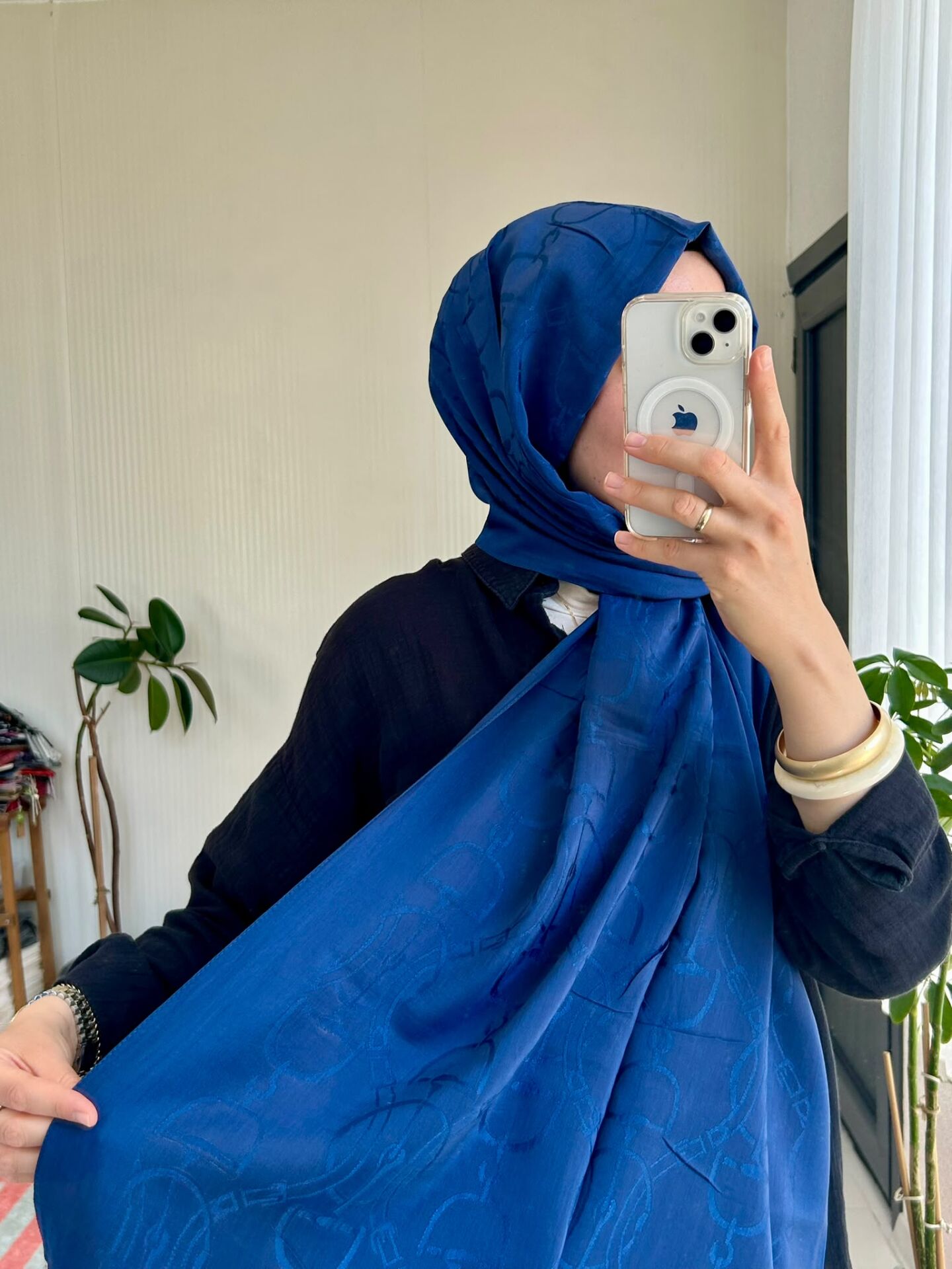 Noura Scarf Diamond Maria Şal İndigo