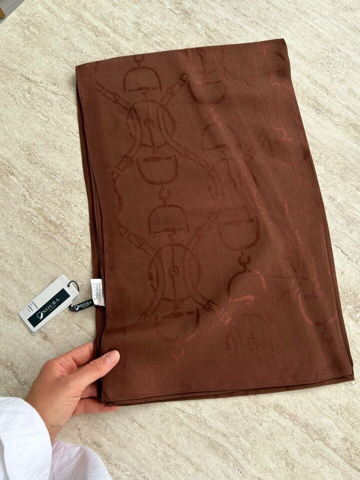 Noura Scarf Diamond Maria Şal Çikolata