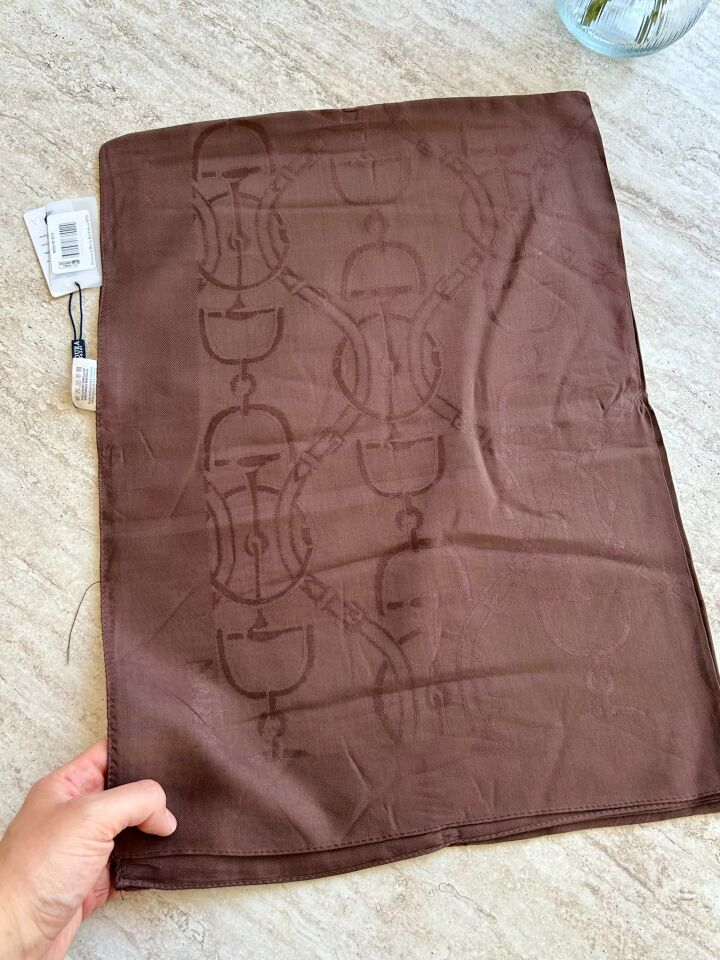 Noura Scarf Diamond Maria Şal Kahverengi