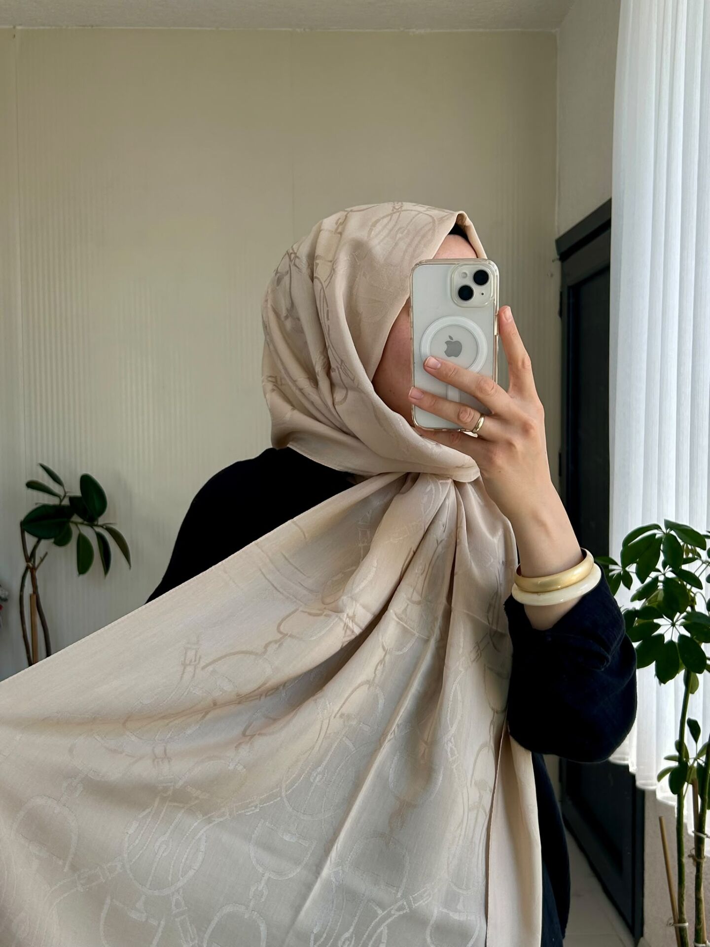 Noura Scarf Diamond Maria Şal Bej