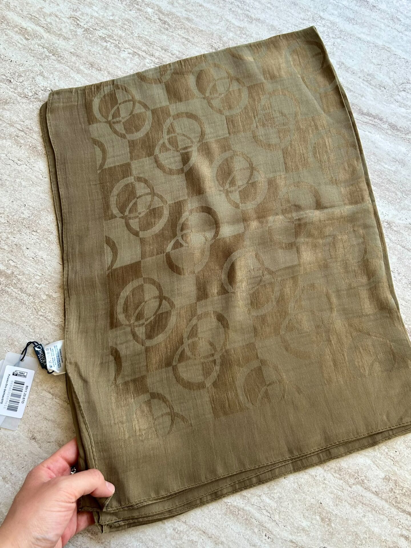 Noura Scarf Pırlanta Orin Şal Yağ Yeşili