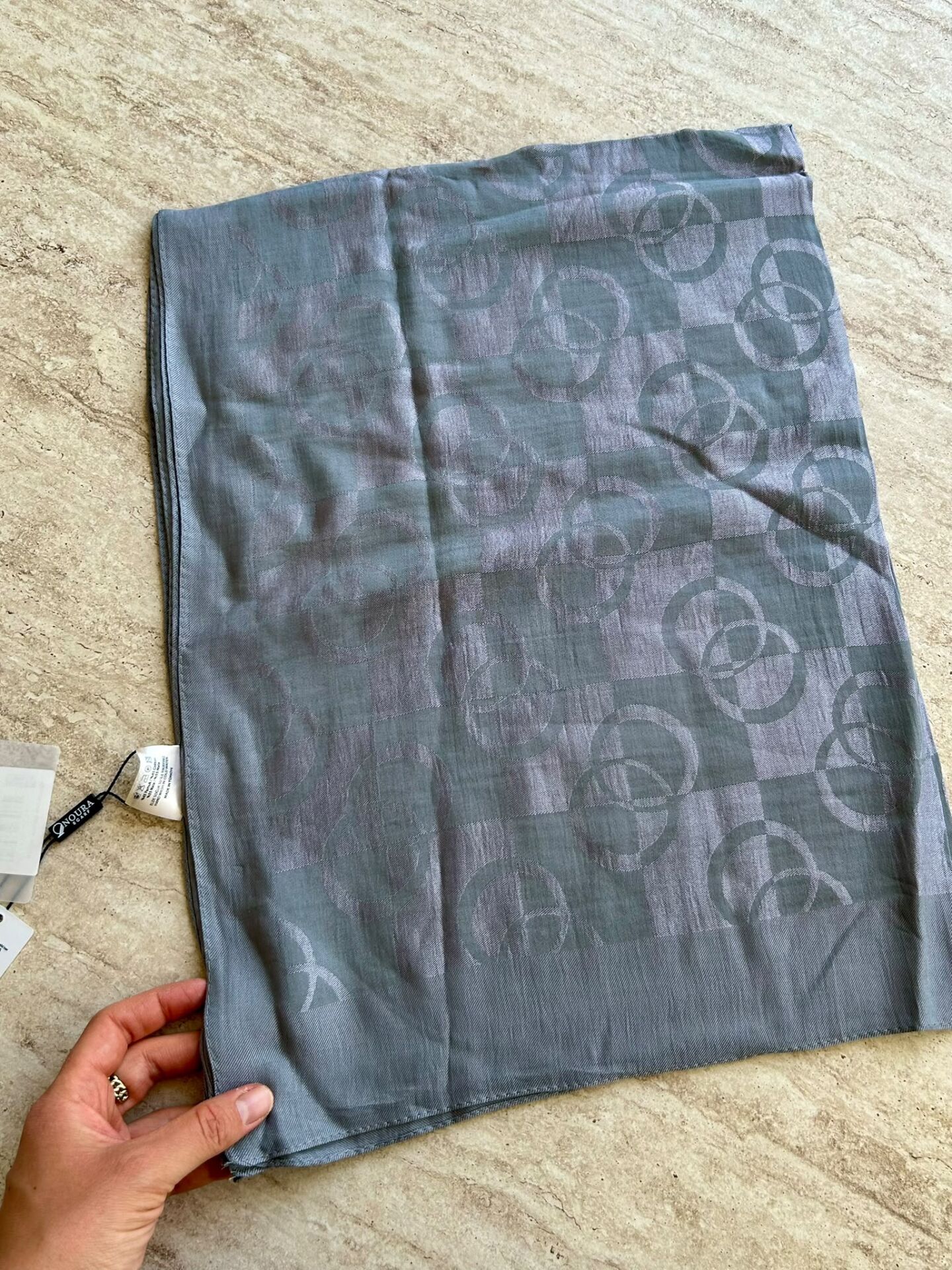 Noura Scarf Pırlanta Orin Şal Koyu Gri