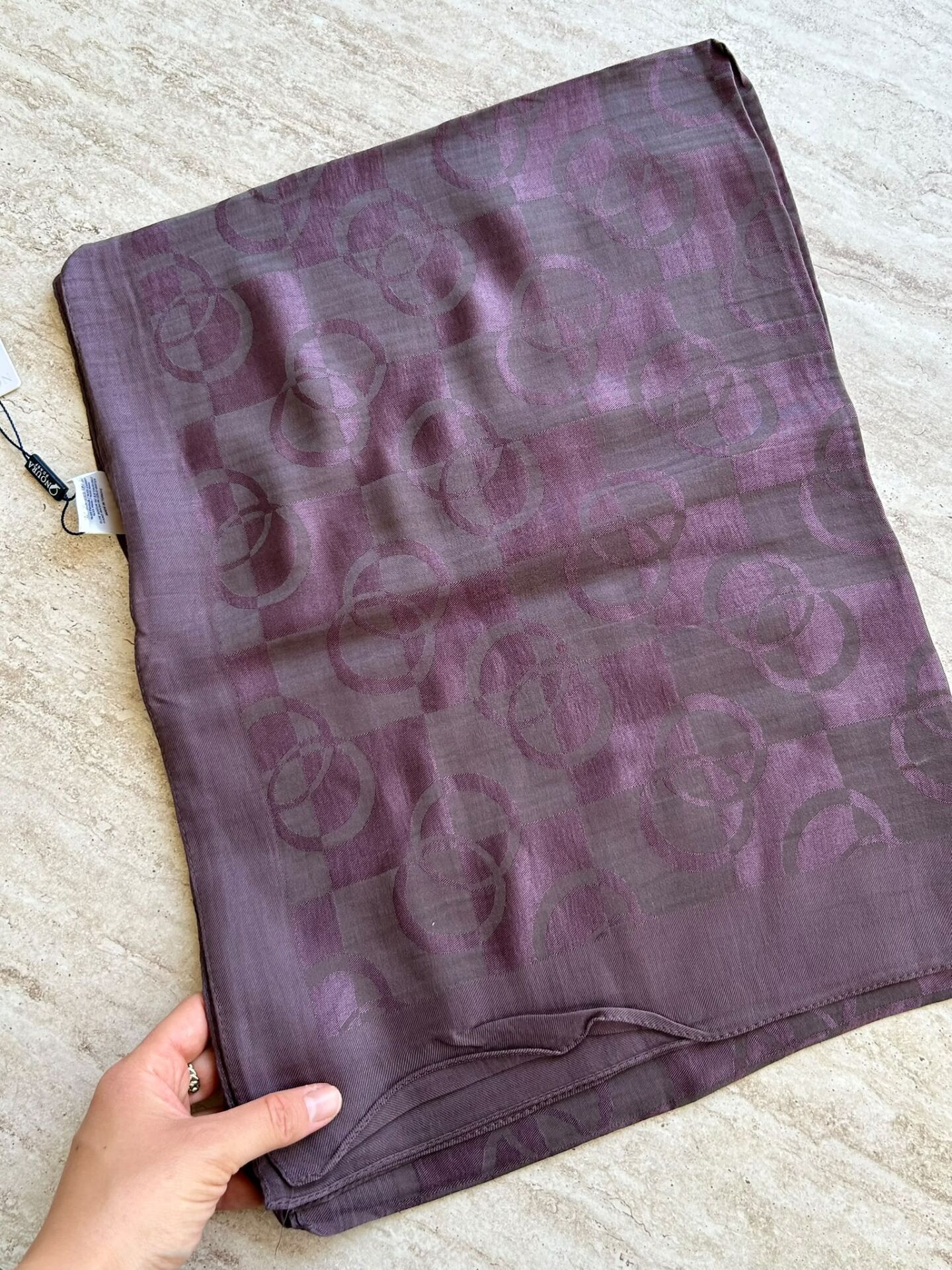 Noura Scarf Pırlanta Orin Şal Koyu Vizon