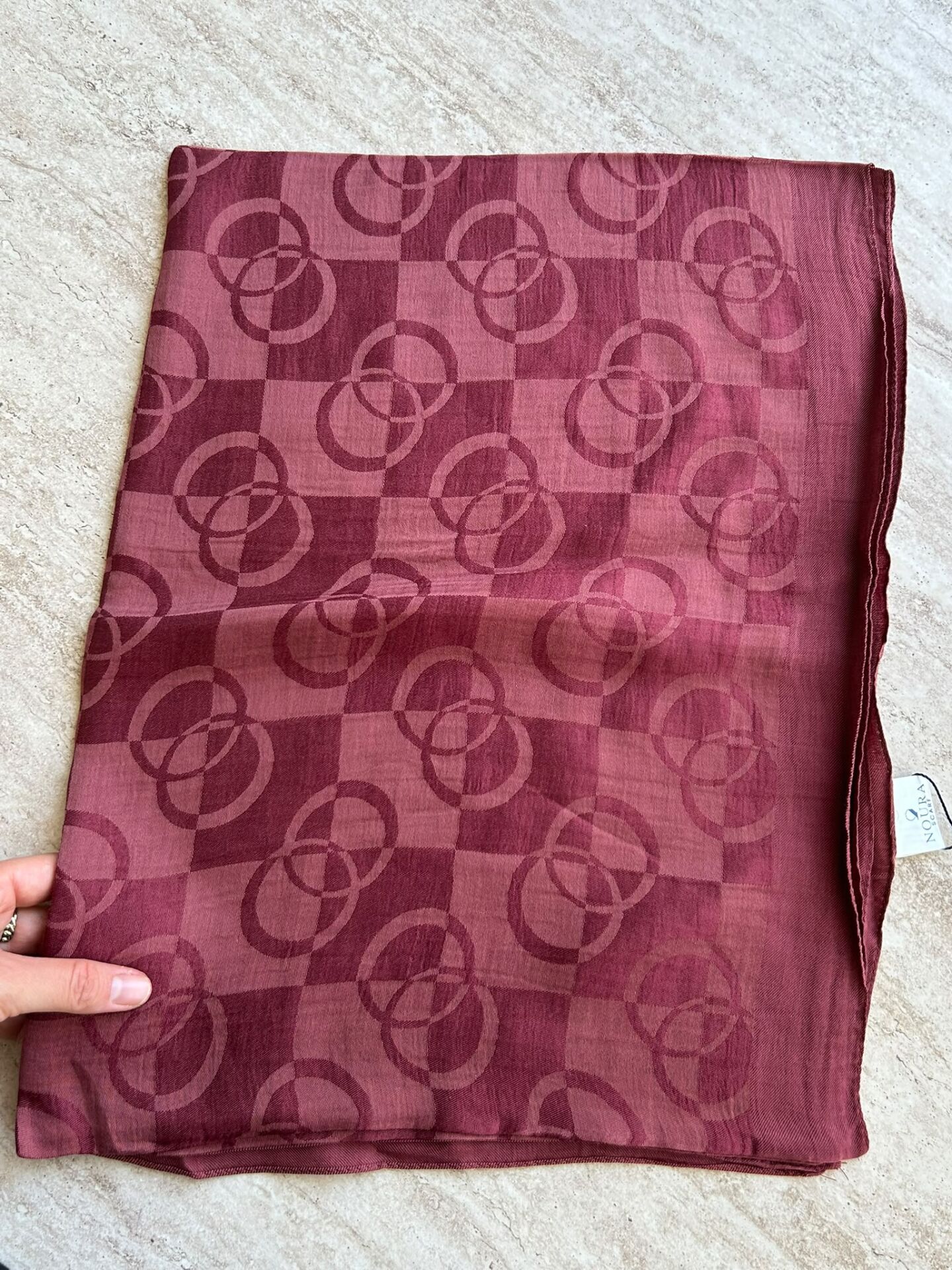 Noura Scarf Pırlanta Orin Şal Vişne
