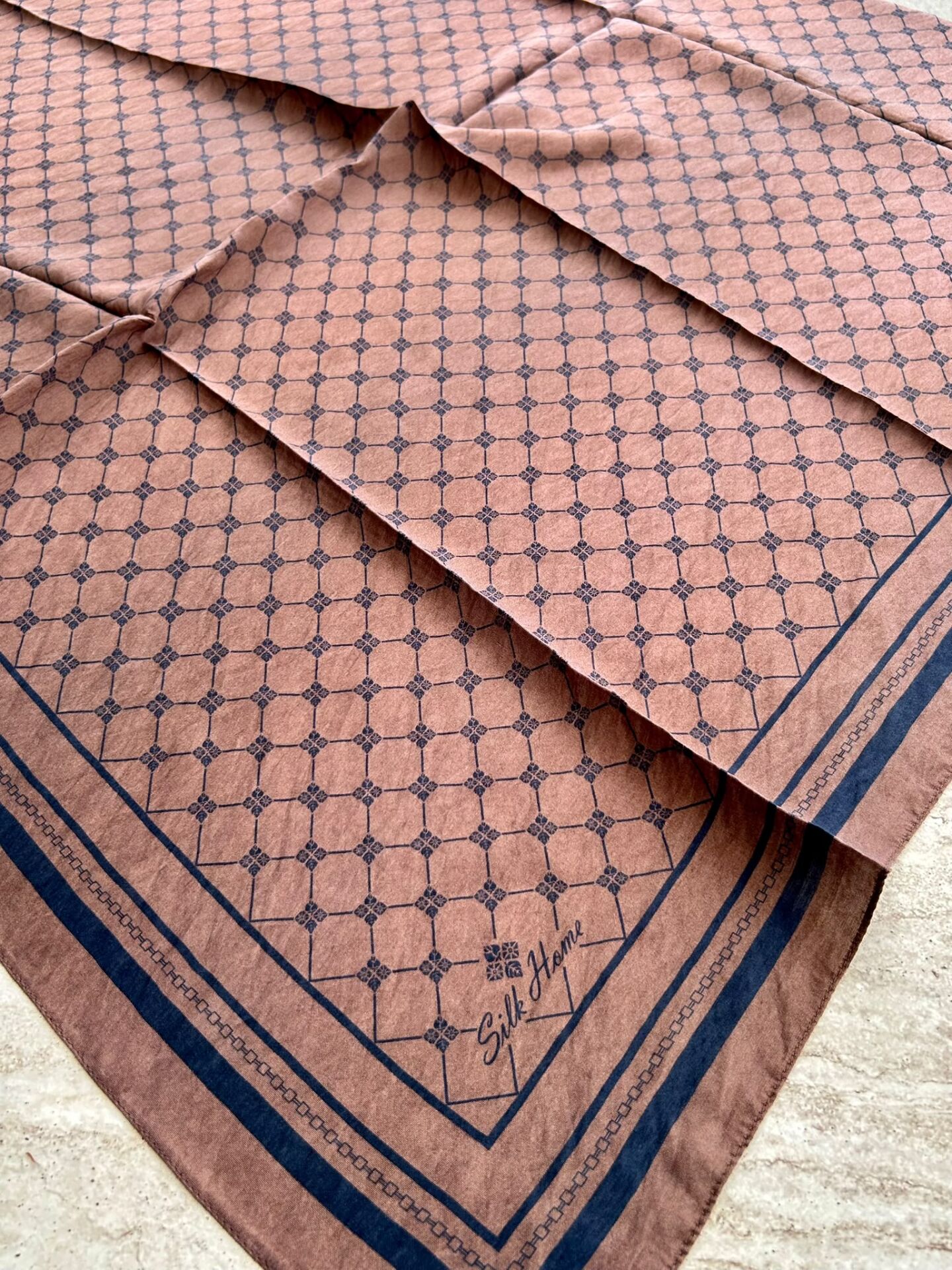 Silk Home Olinda Eşarp Taba-Lacivert