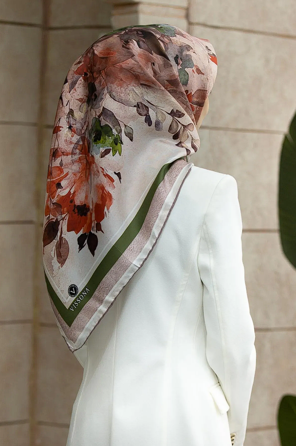 Vissona Twill İpek Bahar Çiçekleri Desen Narçiçeği