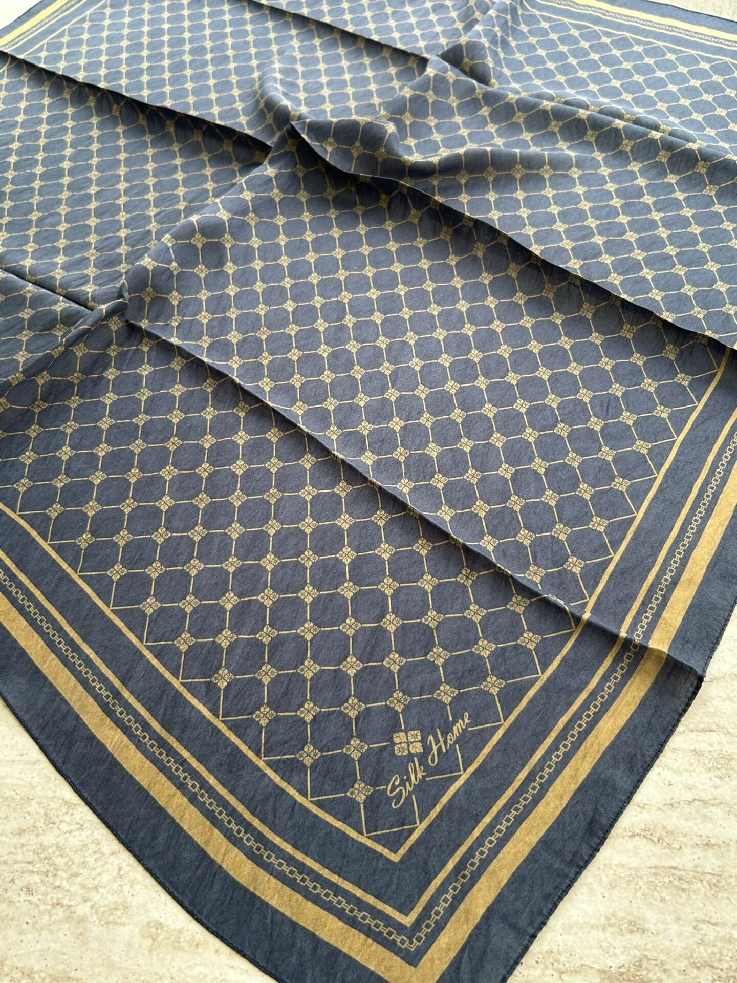 Silk Home Olinda Eşarp Lacivert-Gold