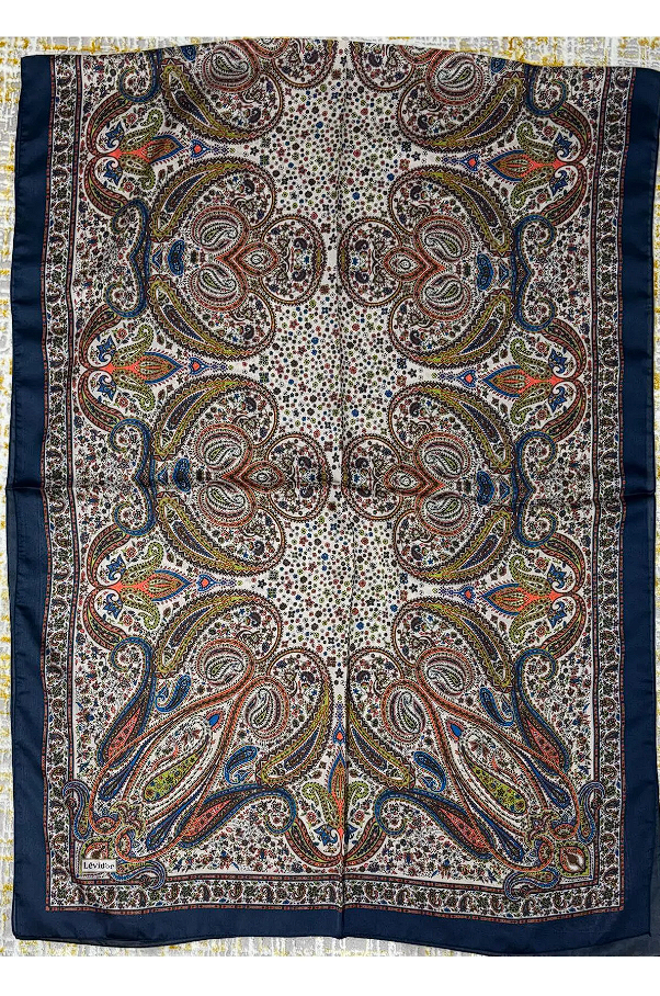 Levidor Hint İpeği Şal Lacivert