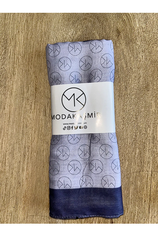 Modakaşmir Monogram Pamuk Şal Lavanta