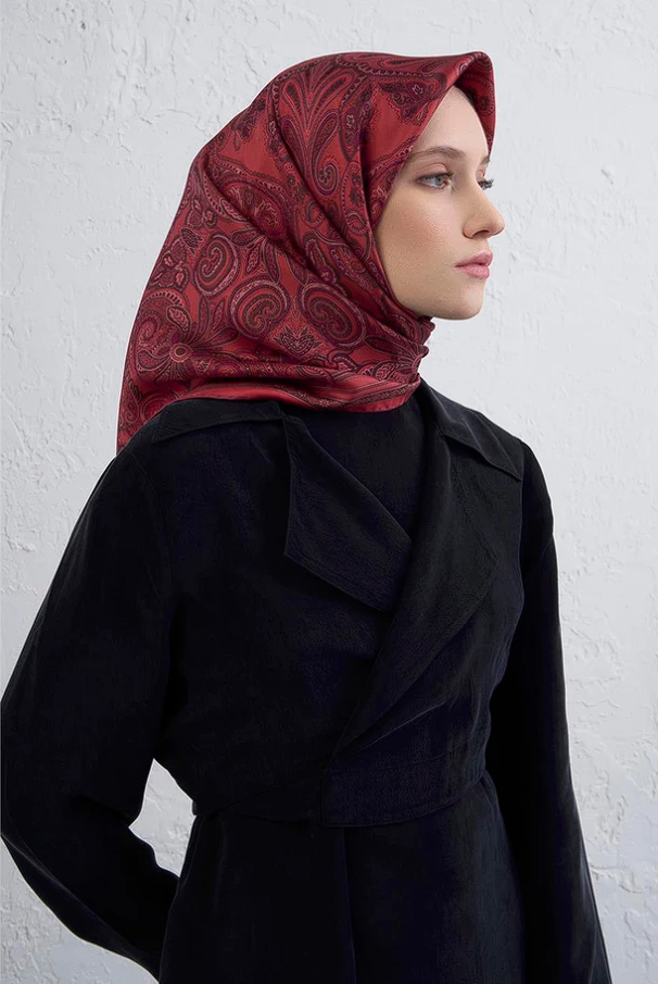 Armine Etnik Desen Saf İpek Twill Eşarp 9421-85