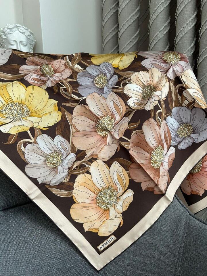 Armine Saf İpek Twill Eşarp 9403-36