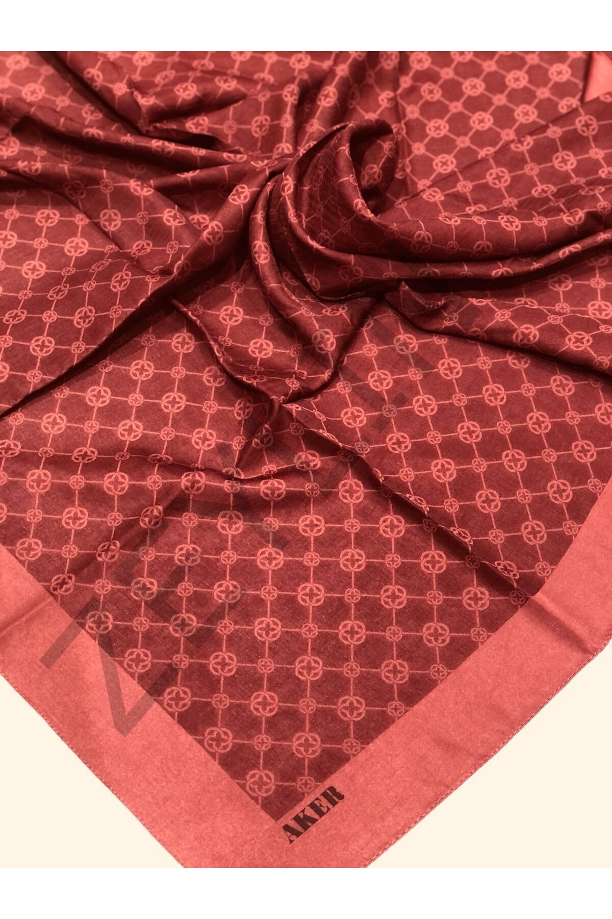 Elegance Monogram Eşarp - 1090500-942 - Bordo