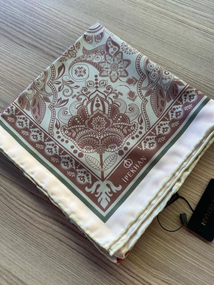 İpekhan Henna Desen Soft Eşarp Kahve