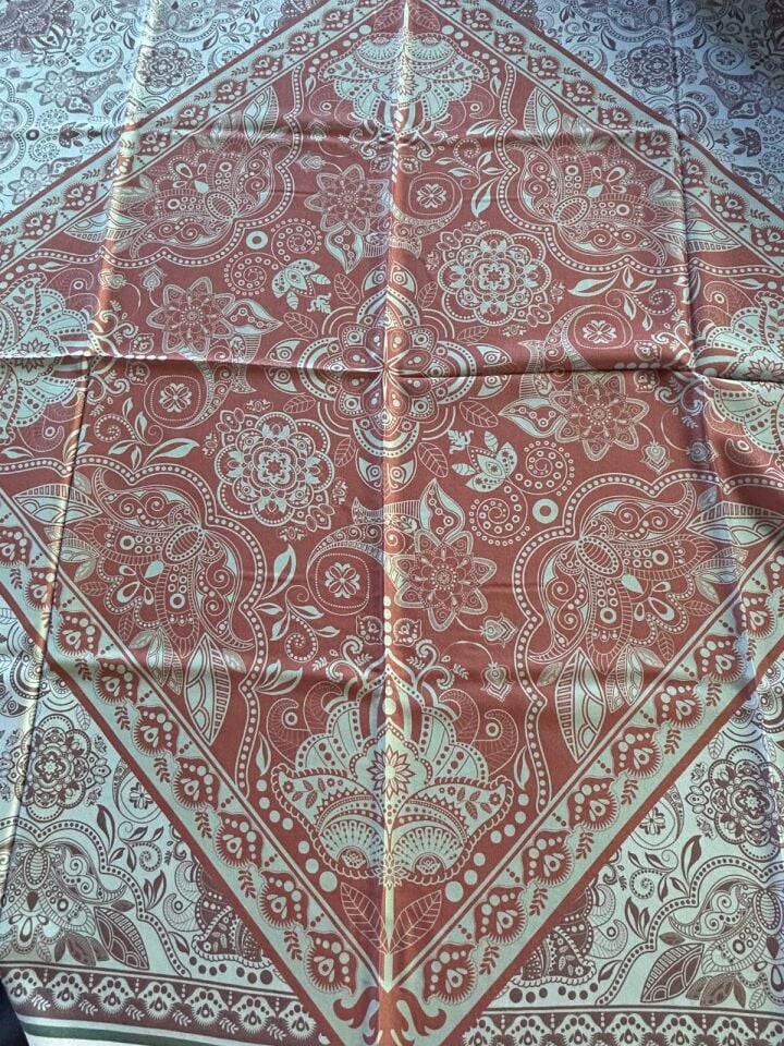 İpekhan Henna Desen Soft Eşarp Kahve