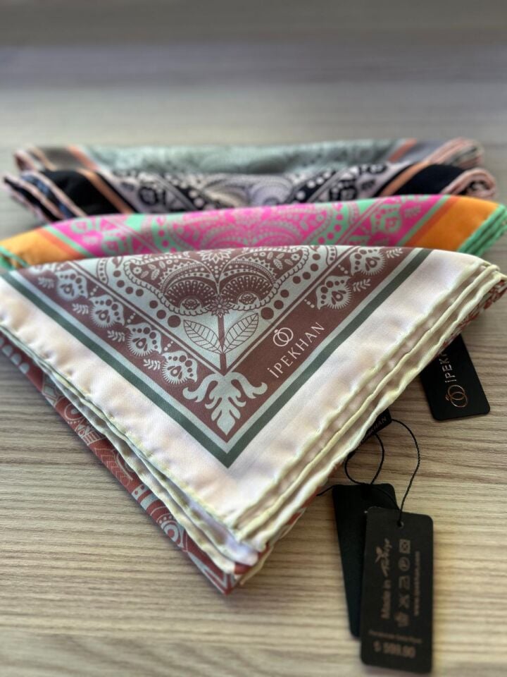 İpekhan Henna Desen Soft Eşarp Kahve