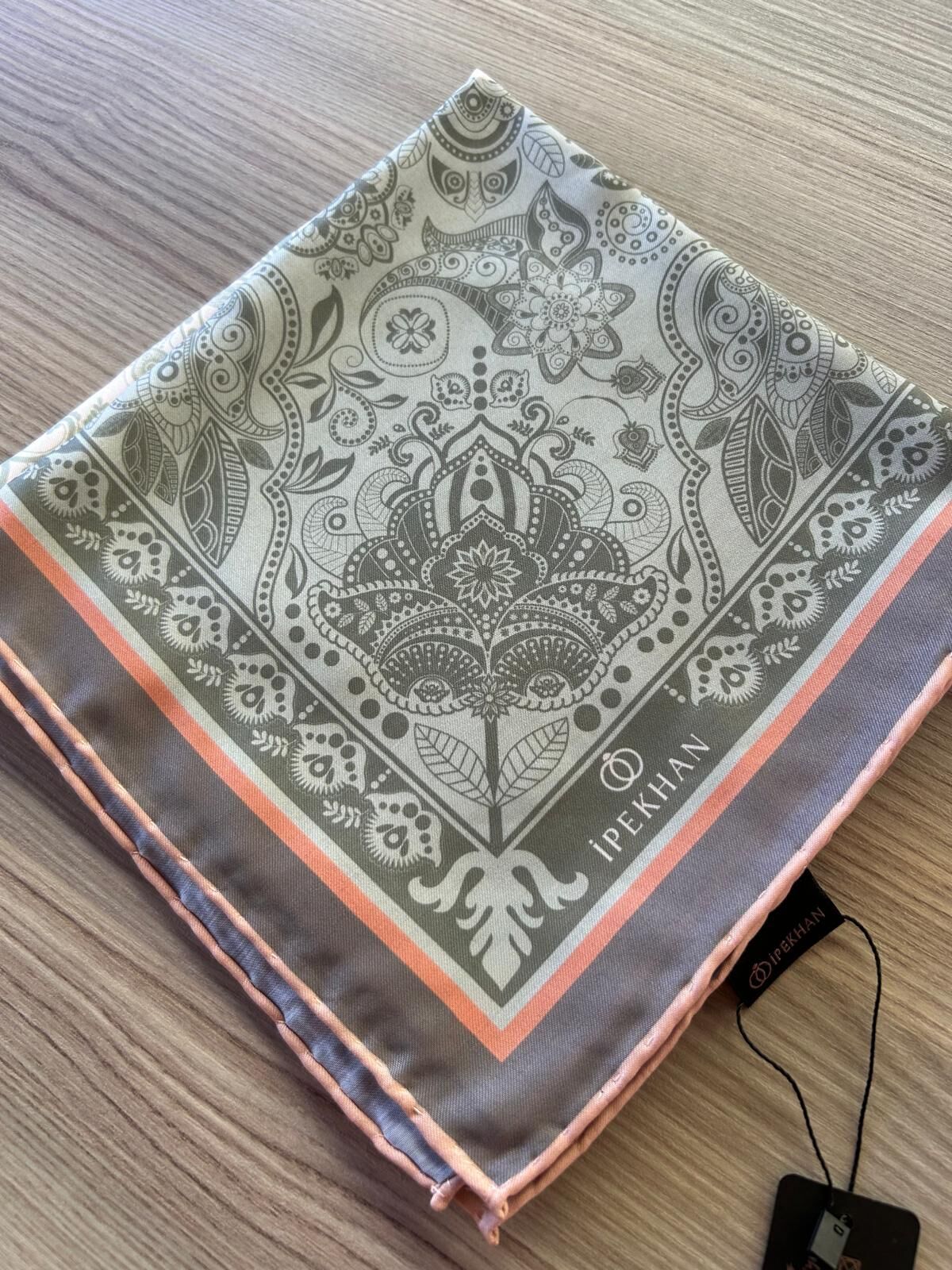İpekhan Henna Desen Soft Eşarp Haki