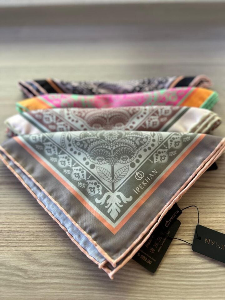İpekhan Henna Desen Soft Eşarp Haki