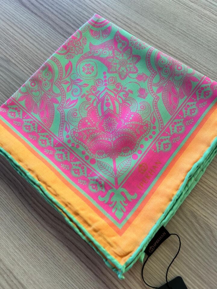 İpekhan Henna Desen Soft Eşarp Turuncu