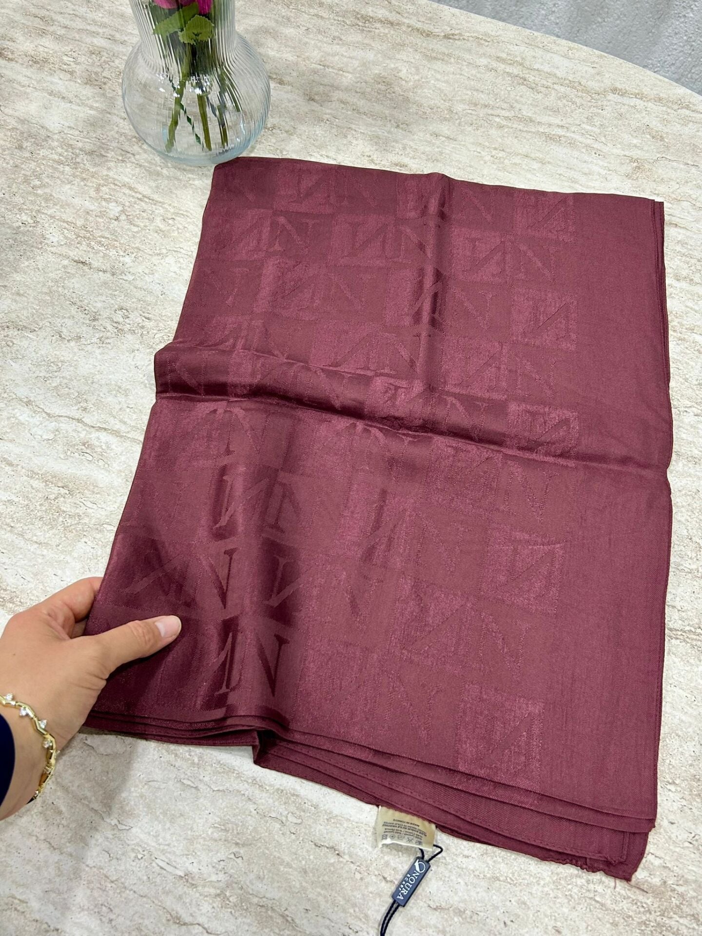 Noura Scarf Diamond Pamira Şal Bordo