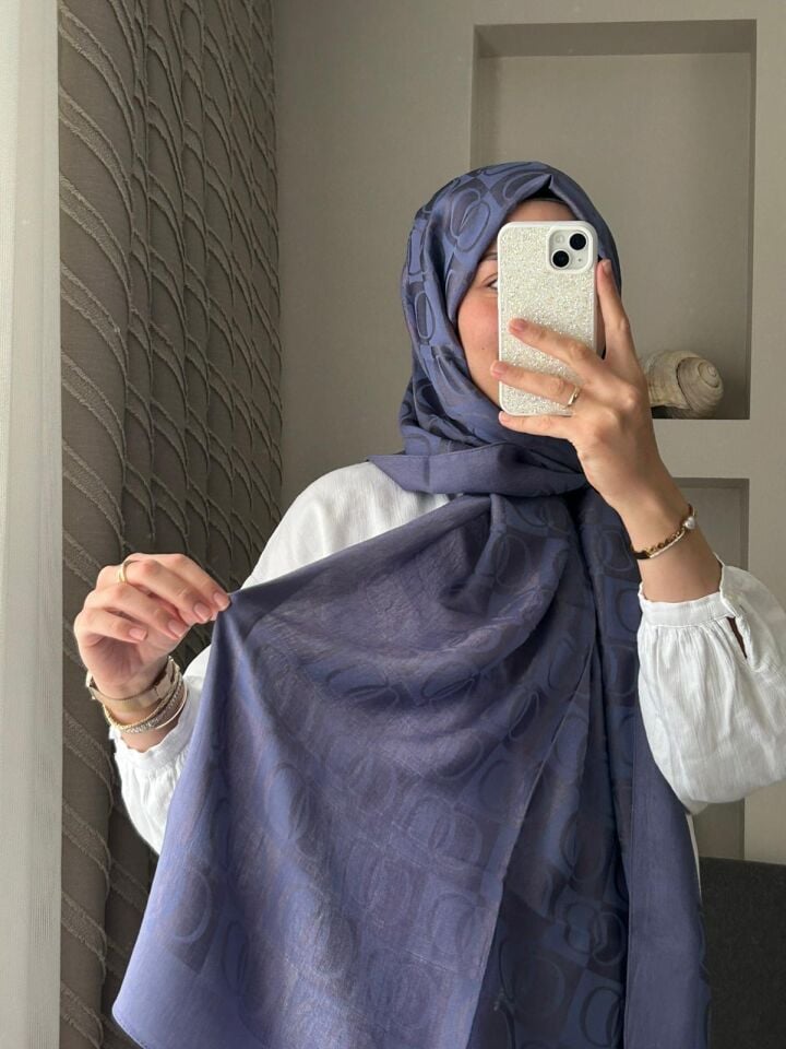 Imannoor Dama Desen Lavanta Naia Pamuk Şal